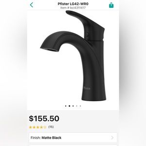 Pfister Weller faucet. Matte Black. BRAND NEW IN BOX.